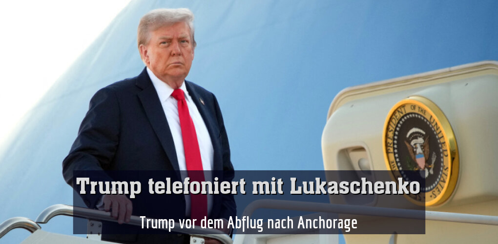 Trump vor dem Abflug nach Anchorage