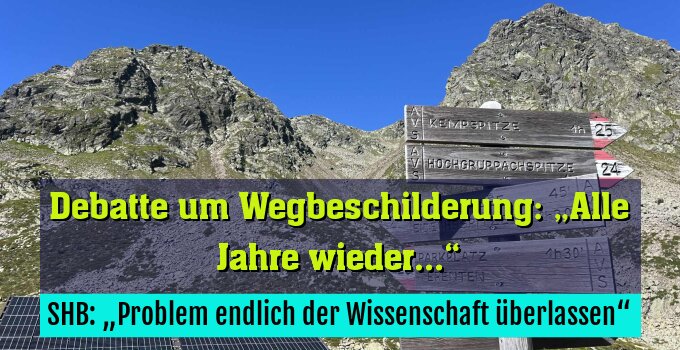 SHB: „Problem endlich der Wissenschaft überlassen“