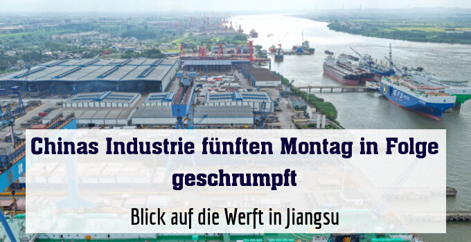 Blick auf die Werft in Jiangsu