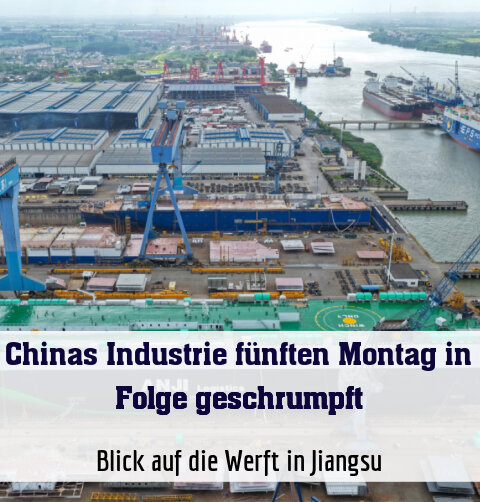 Blick auf die Werft in Jiangsu