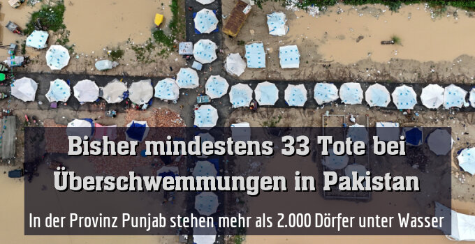 In der Provinz Punjab stehen mehr als 2.000 Dörfer unter Wasser