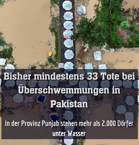 In der Provinz Punjab stehen mehr als 2.000 Dörfer unter Wasser