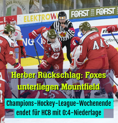 Champions-Hockey-League-Wochenende endet für HCB mit 0:4-Niederlage