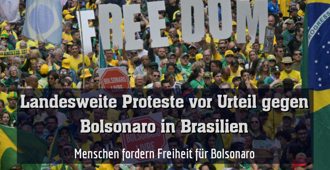 Menschen fordern Freiheit für Bolsonaro