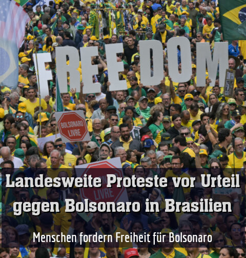 Menschen fordern Freiheit für Bolsonaro