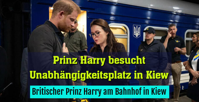 Britischer Prinz Harry am Bahnhof in Kiew