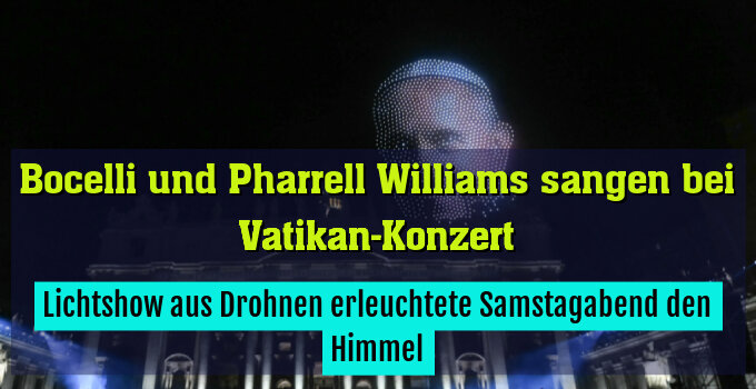 Lichtshow aus Drohnen erleuchtete Samstagabend den Himmel