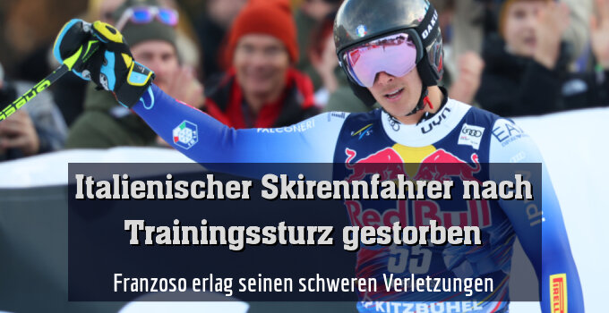 Franzoso erlag seinen schweren Verletzungen nach einem Trainingssturz
