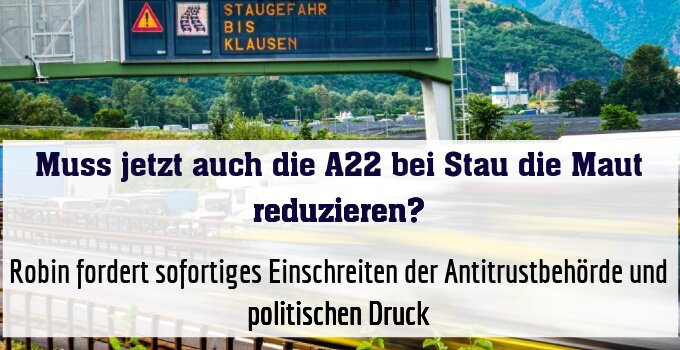 Robin fordert sofortiges Einschreiten der Antitrustbehörde und politischen Druck