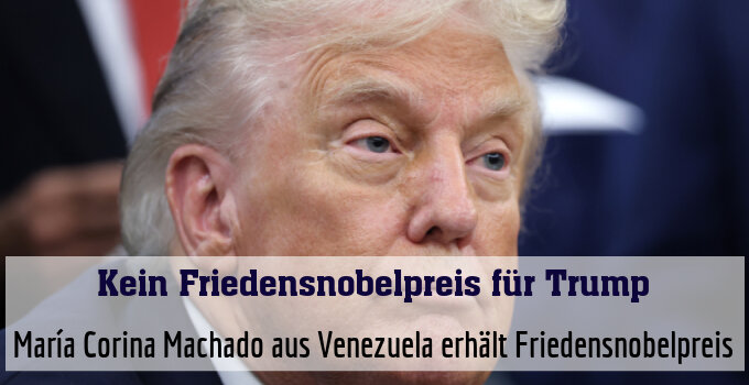 María Corina Machado aus Venezuela erhält Friedensnobelpreis