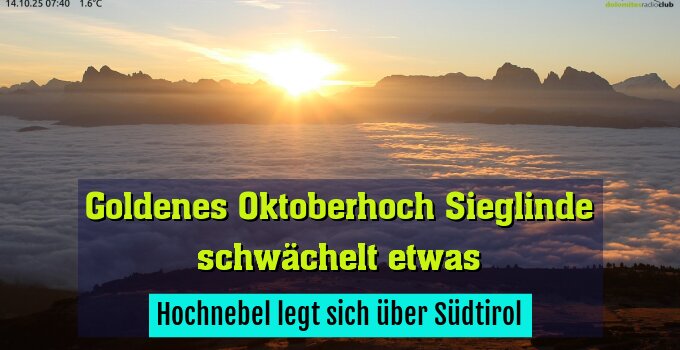 Hochnebel legt sich über Südtirol