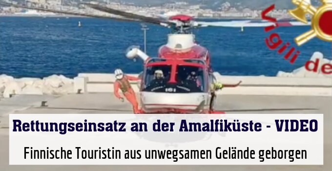 Finnische Touristin aus unwegsamen Gelände geborgen