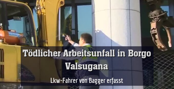 Lkw-Fahrer von Bagger erfasst