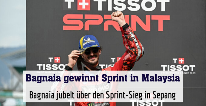 Bagnaia jubelt über den Sprint-Sieg in Sepang