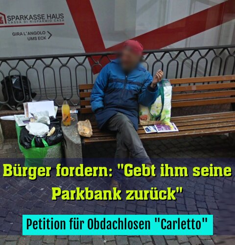 Petition für Obdachlosen "Carletto"