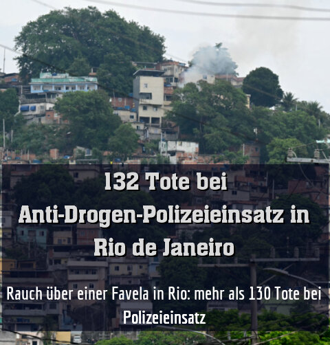 Rauch über einer Favela in Rio: mehr als 130 Tote bei Polizeieinsatz