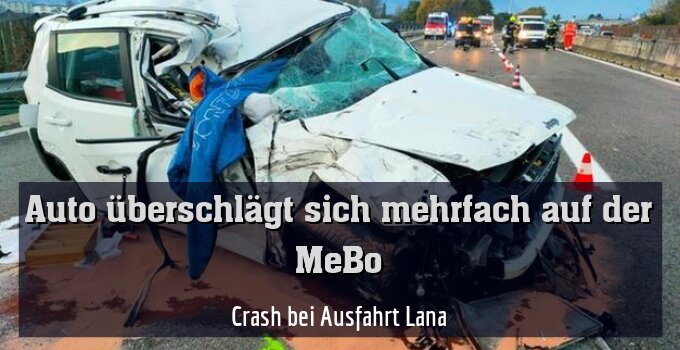 Crash bei Ausfahrt Lana