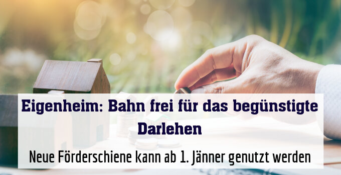 Neue Förderschiene kann ab 1. Jänner genutzt werden
