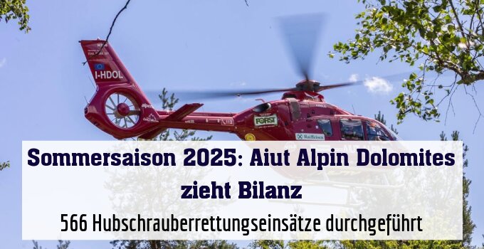 566 Hubschrauberrettungseinsätze durchgeführt