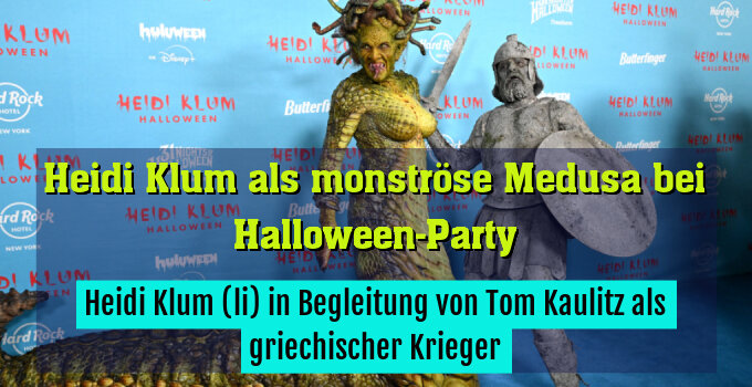 Heidi Klum (li) in Begleitung von Tom Kaulitz als griechischer Krieger