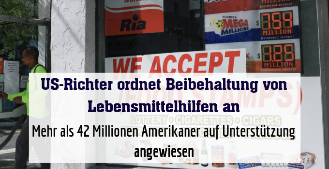 Mehr als 42 Millionen Amerikaner auf Unterstützung angewiesen