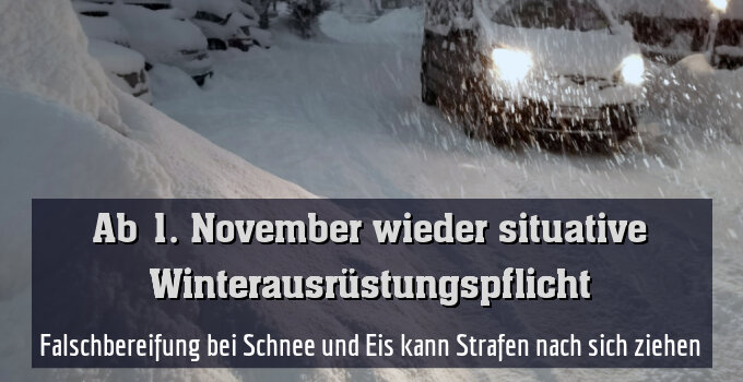 Falschbereifung bei Schnee und Eis kann Strafen nach sich ziehen