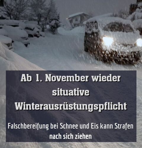 Falschbereifung bei Schnee und Eis kann Strafen nach sich ziehen