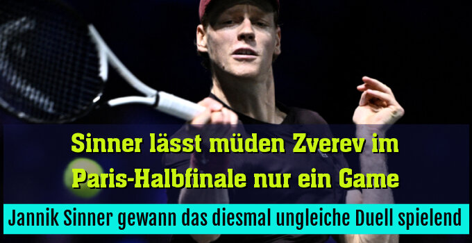 Jannik Sinner gewann das diesmal ungleiche Duell spielend