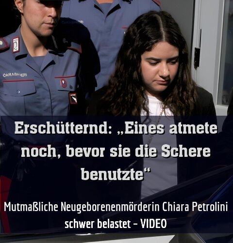 Mutmaßliche Neugeborenenmörderin Chiara Petrolini schwer belastet – VIDEO