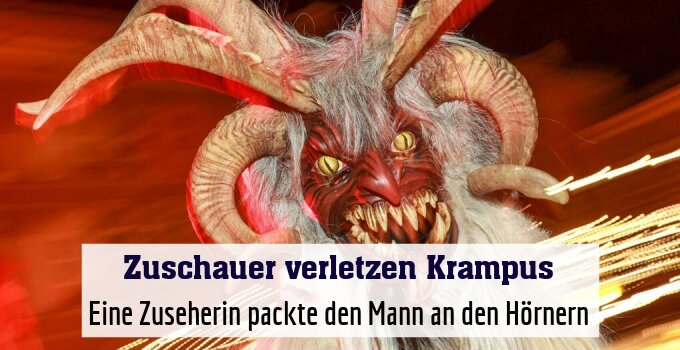 Eine Zuseherin packte den Mann an den Hörnern