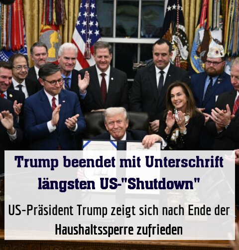 US-Präsident Trump zeigt sich nach Ende der Haushaltssperre zufrieden