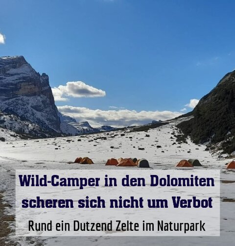 Rund ein Dutzend Zelte im Naturpark