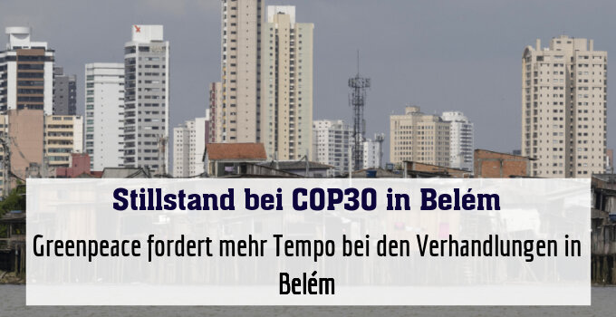 Greenpeace fordert mehr Tempo bei den Verhandlungen in Belém
