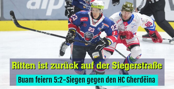 Buam feiern 5:2-Siegen gegen den HC Gherdëina