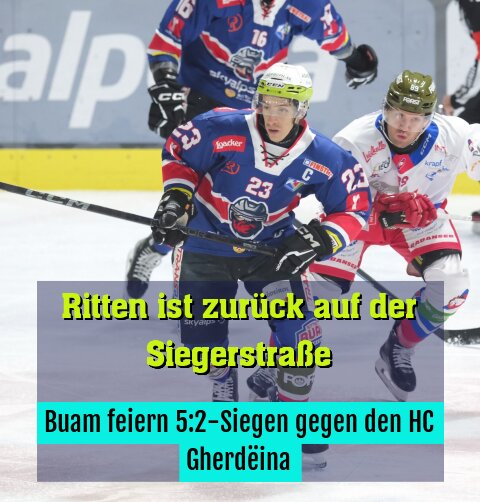 Buam feiern 5:2-Siegen gegen den HC Gherdëina