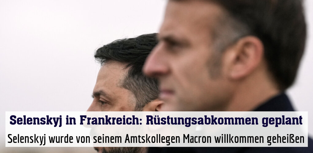 Selenskyj wurde von seinem Amtskollegen Macron willkommen geheißen