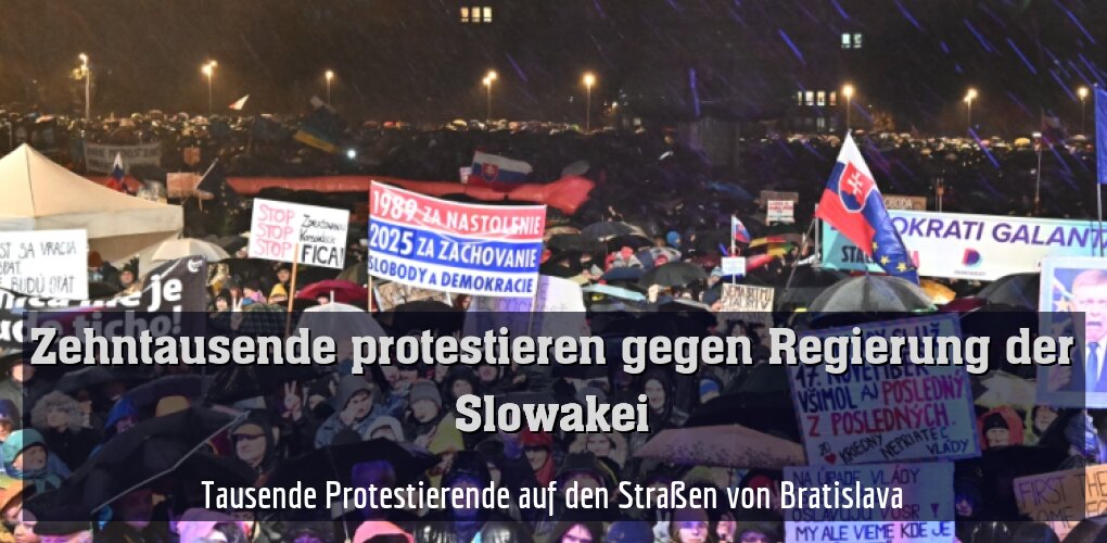Tausende Protestierende auf den Straßen von Bratislava