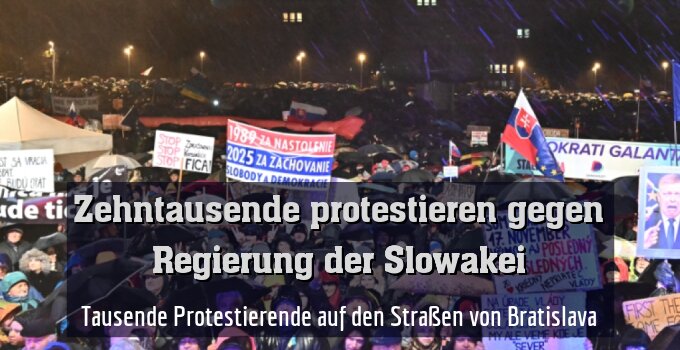 Tausende Protestierende auf den Straßen von Bratislava