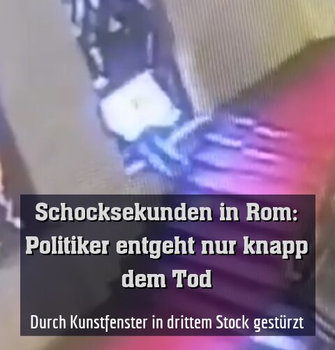 Durch Kunstfenster in drittem Stock gestürzt