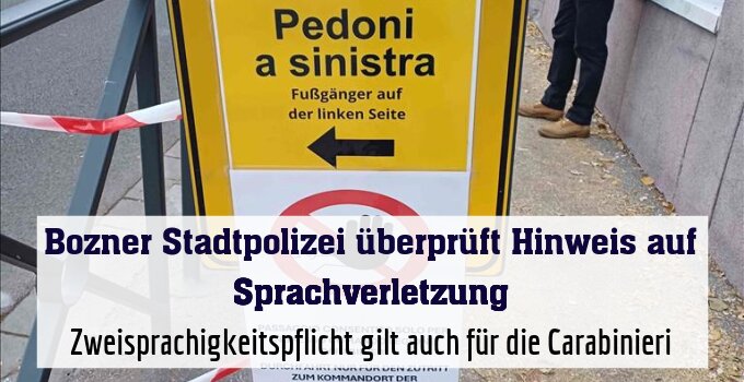 Zweisprachigkeitspflicht gilt auch für die Carabinieri