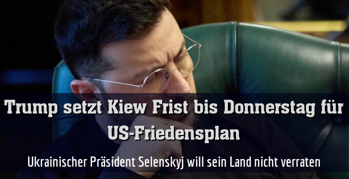 Ukrainischer Präsident Selenskyj will sein Land nicht verraten