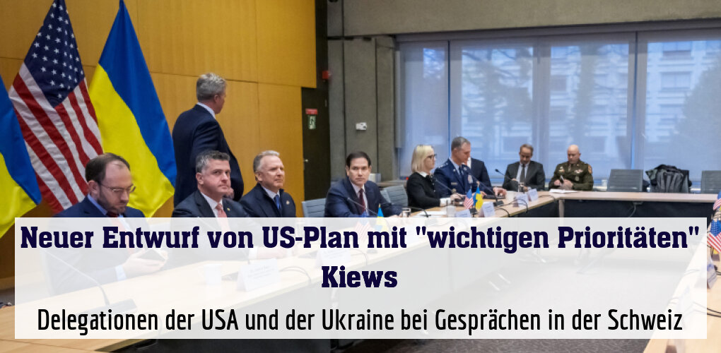 Delegationen der USA und der Ukraine bei Gesprächen in der Schweiz