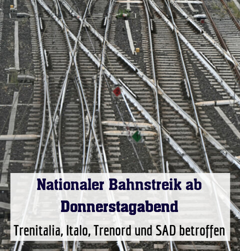 Trenitalia, Italo, Trenord und SAD betroffen