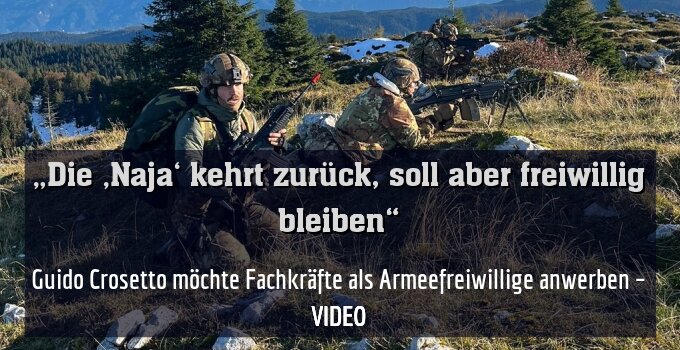 Guido Crosetto möchte Fachkräfte als Armeefreiwillige anwerben – VIDEO