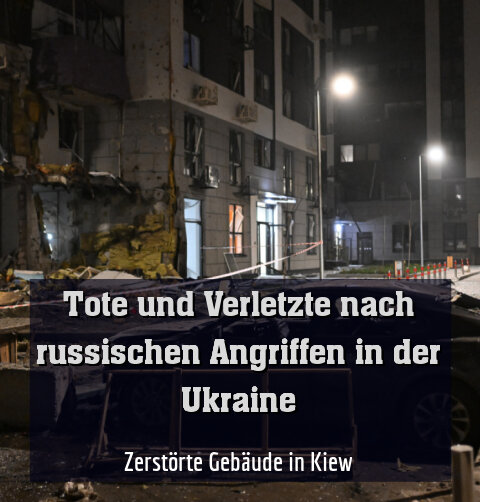 Zerstörte Gebäude in Kiew