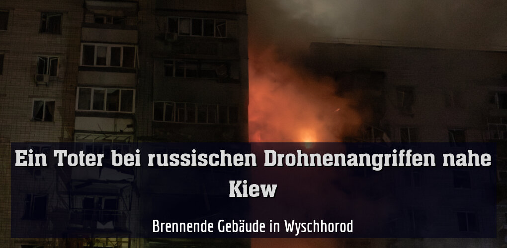 Brennende Gebäude in Wyschhorod