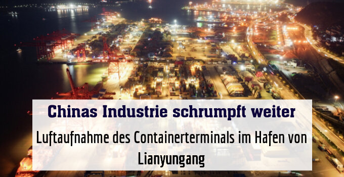 Luftaufnahme des Containerterminals im Hafen von Lianyungang