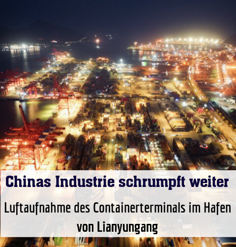 Luftaufnahme des Containerterminals im Hafen von Lianyungang