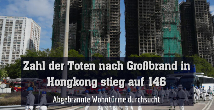 Abgebrannte Wohntürme durchsucht