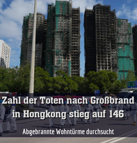 Abgebrannte Wohntürme durchsucht